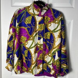 Women’s Vintage Reversible Monaliza brand windbreaker jacket Medium 80’s 90’s